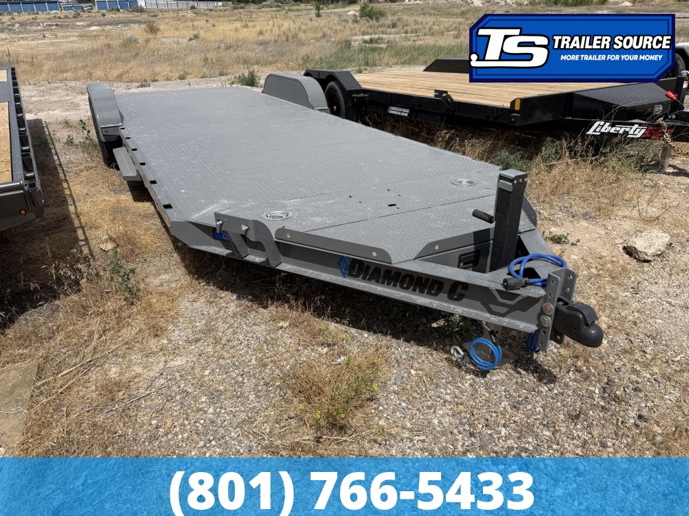 7x22 Diamond C GTF 206 Flatbed Car Hauler Trailer - 10K GVWR - Full Steel Floor