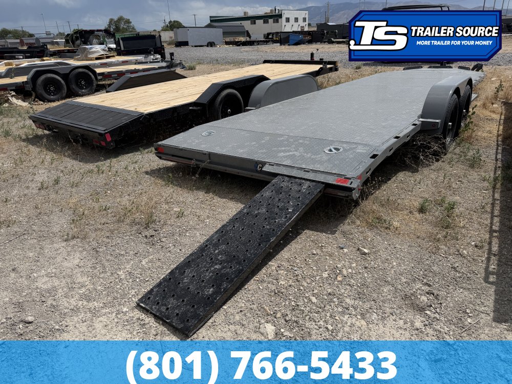 7x22 Diamond C GTF 206 Flatbed Car Hauler Trailer - 10K GVWR - Full Steel Floor