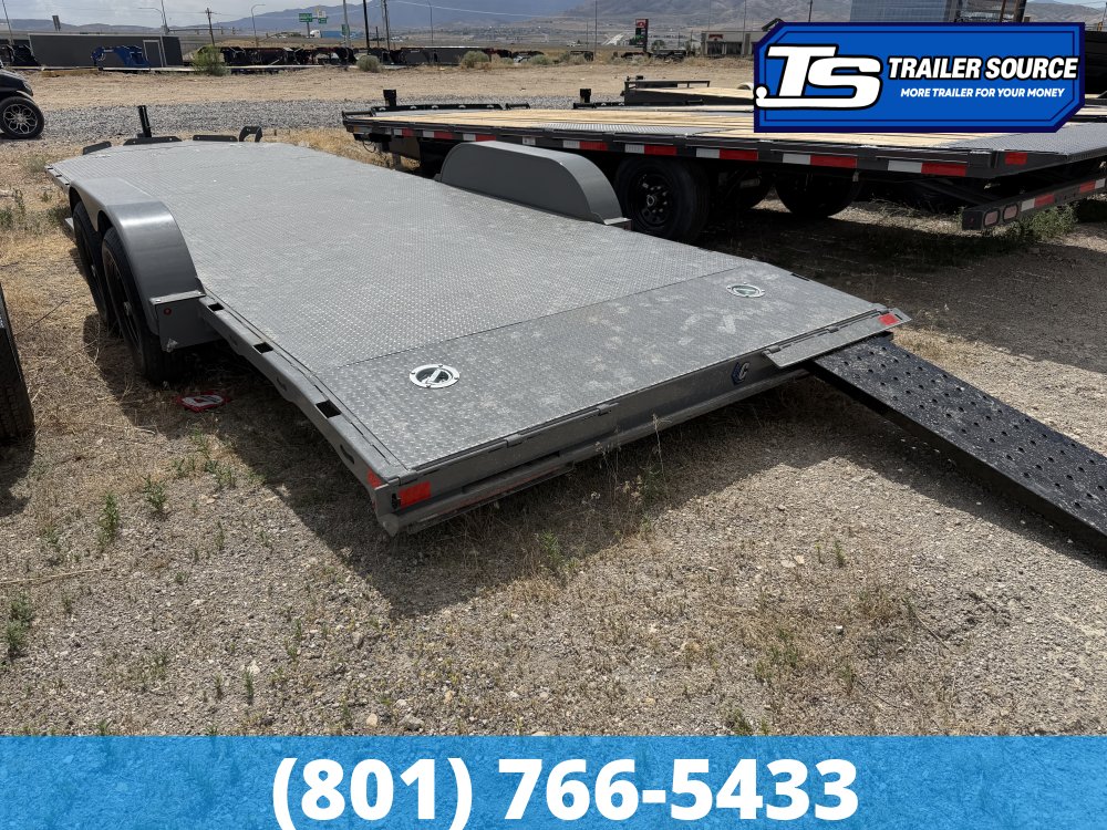 7x22 Diamond C GTF 206 Flatbed Car Hauler Trailer - 10K GVWR - Full Steel Floor