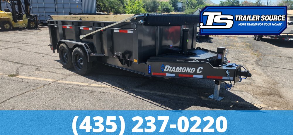 7x14 Diamond C LPT 208 Dump Trailer - 32" Sides - 18K GVWR - 18 Ply Tires, ABS Brakes, Board Brackets
