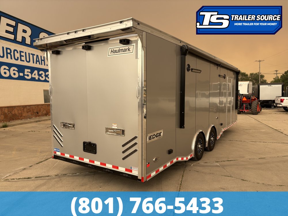 8.5x28 Haulmark Edge Gooseneck Turbo Pkg Enclosed Car Hauler Trailer - 7'10" Interior - 12K GVWR -