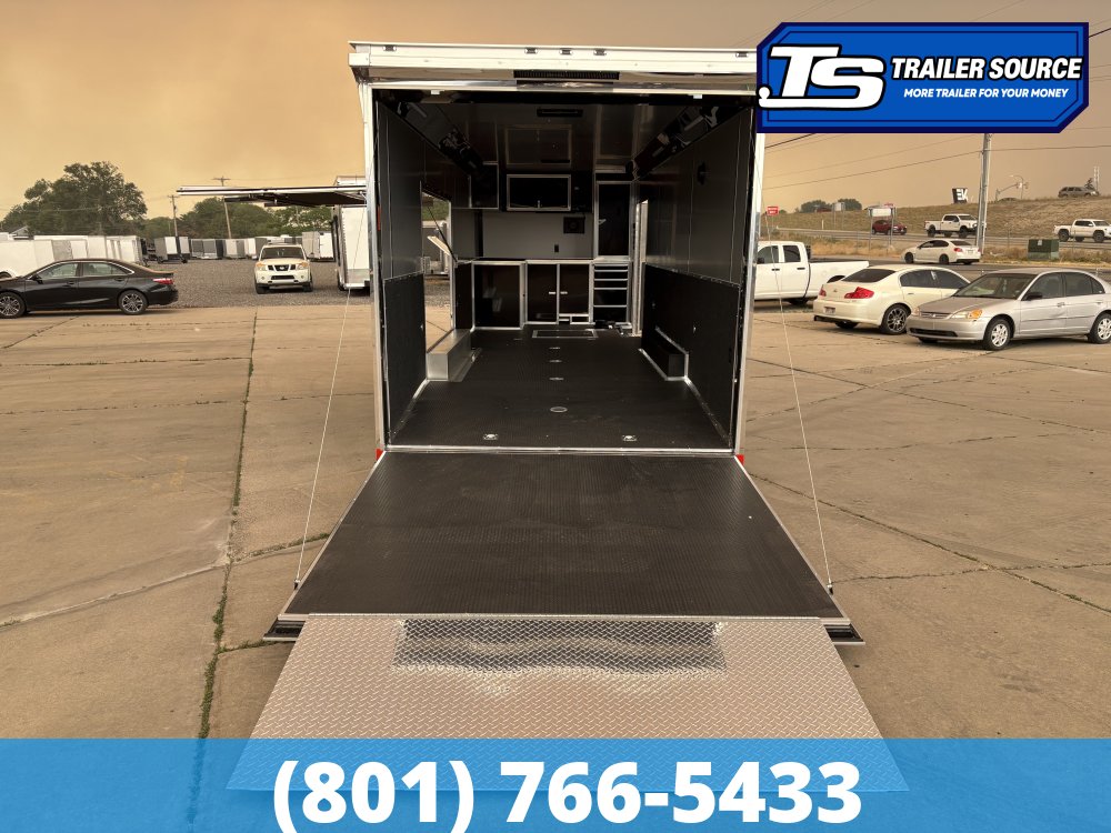 8.5x28 Haulmark Edge Gooseneck Turbo Pkg Enclosed Car Hauler Trailer - 7'10" Interior - 12K GVWR -