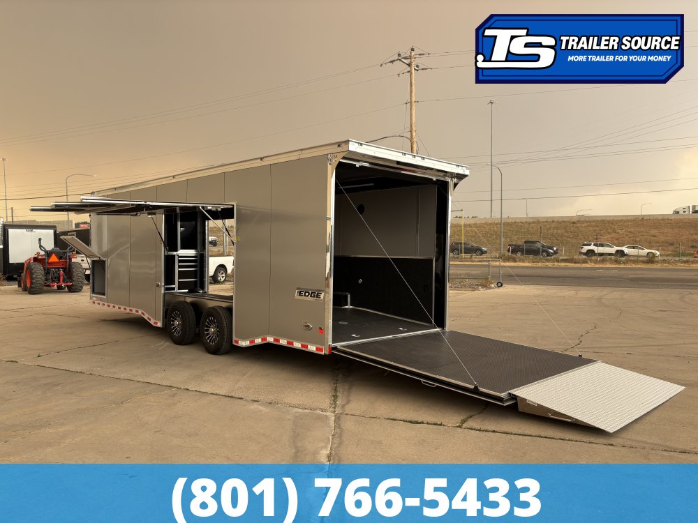 8.5x28 Haulmark Edge Gooseneck Turbo Pkg Enclosed Car Hauler Trailer - 7'10" Interior - 12K GVWR -