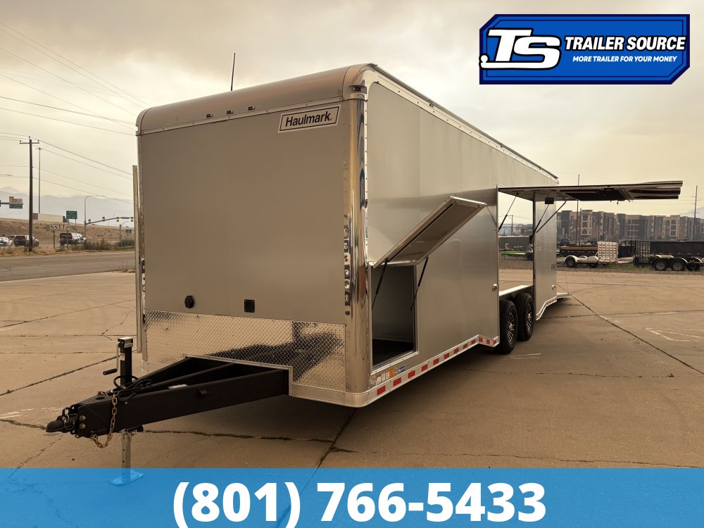 8.5x28 Haulmark Edge Gooseneck Turbo Pkg Enclosed Car Hauler Trailer - 7'10" Interior - 12K GVWR -