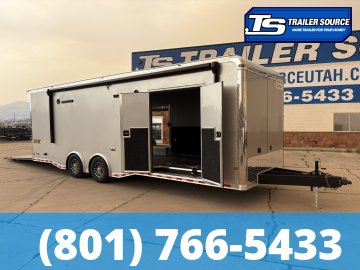 8.5x28 Haulmark Edge Gooseneck Turbo Pkg Enclosed Car Hauler Trailer - 7'10" Interior - 12K GVWR -