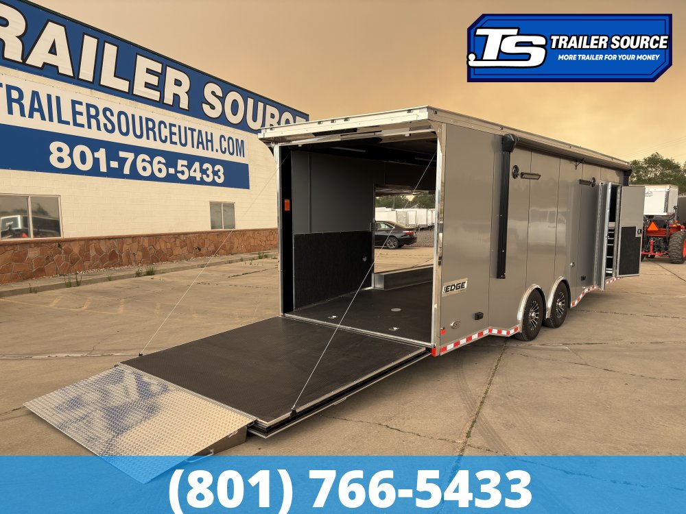 8.5x28 Haulmark Edge Gooseneck Turbo Pkg Enclosed Car Hauler Trailer - 7'10" Interior - 12K GVWR -