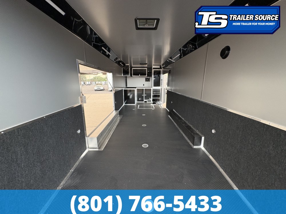 8.5x28 Haulmark Edge Gooseneck Turbo Pkg Enclosed Car Hauler Trailer - 7'10" Interior - 12K GVWR -