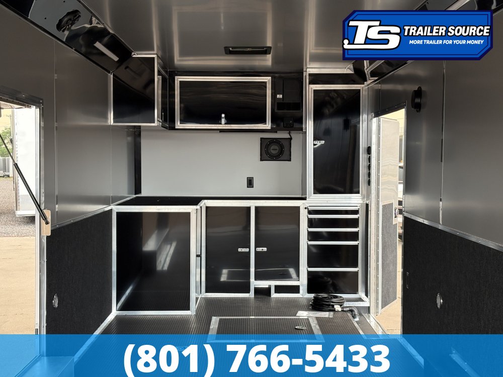 8.5x28 Haulmark Edge Gooseneck Turbo Pkg Enclosed Car Hauler Trailer - 7'10" Interior - 12K GVWR -