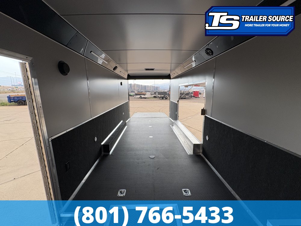 8.5x28 Haulmark Edge Gooseneck Turbo Pkg Enclosed Car Hauler Trailer - 7'10" Interior - 12K GVWR -
