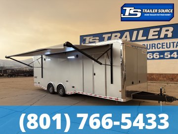 8.5x28 Haulmark Edge Gooseneck Turbo Pkg Enclosed Car Hauler Trailer - 7'10" Interior - 12K GVWR -