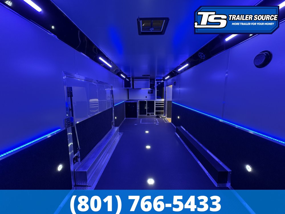 8.5x28 Haulmark Edge Gooseneck Turbo Pkg Enclosed Car Hauler Trailer - 7'10" Interior - 12K GVWR -