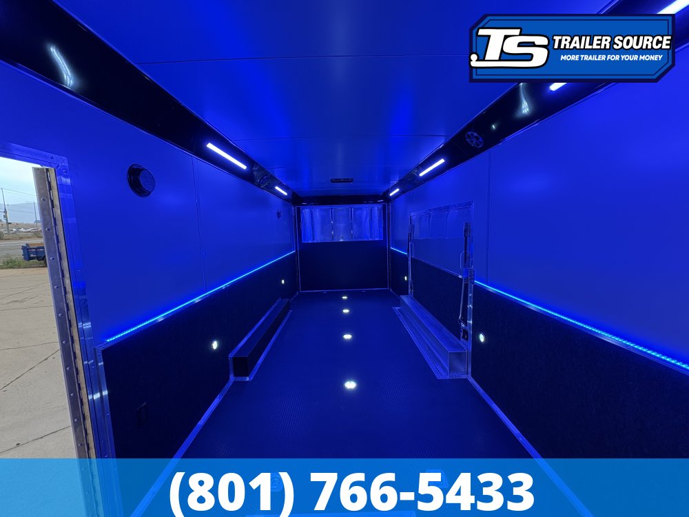 8.5x28 Haulmark Edge Gooseneck Turbo Pkg Enclosed Car Hauler Trailer - 7'10" Interior - 12K GVWR -
