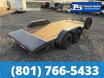 7x16 Lamar CC Flatbed Car Hauler Trailer - 10K GVWR - Spare Tire