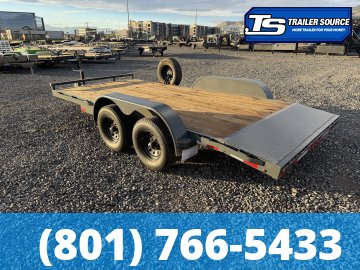 7x16 Lamar CC Flatbed Car Hauler Trailer - 10K GVWR - Spare Tire