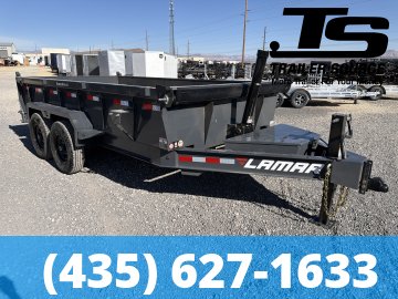 7x14 Lamar DT Dump Trailer - 24" Sides - 14K GVWR - Telescopic
