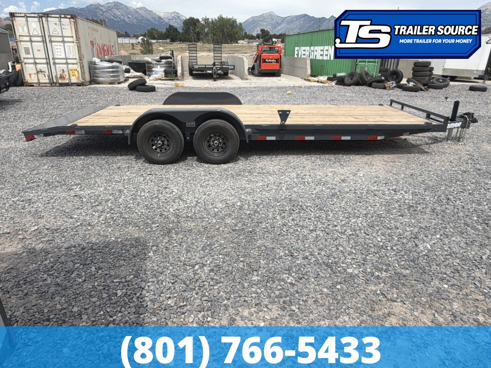 7x22 Lamar CC Flatbed Car Hauler Trailer - 10K GVWR - D-Rings