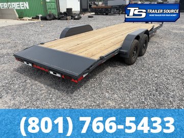 7x22 Lamar CC Flatbed Car Hauler Trailer - 10K GVWR - D-Rings