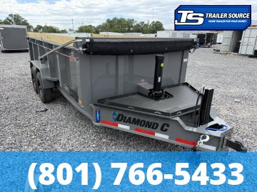 7x16 Diamond C LPT-GN 210 Gooseneck Dump Trailer - 32" Sides - 23K GVWR - Board Brackets, Hydraulic Jack(s)