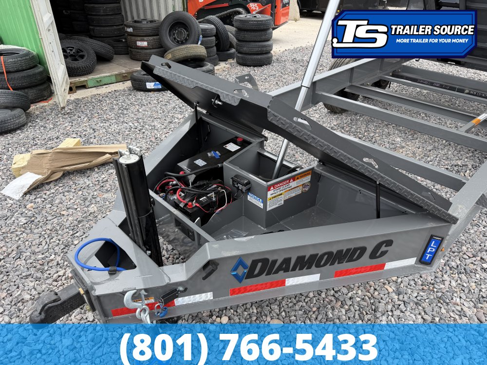 7x16 Diamond C LPT-GN 210 Gooseneck Dump Trailer - 32" Sides - 23K GVWR - Board Brackets, Hydraulic Jack(s)