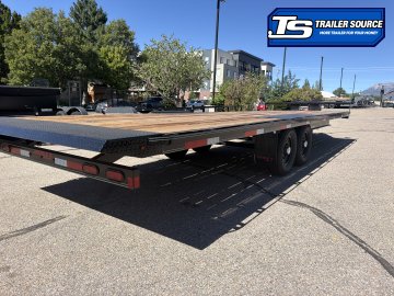 8.5x26 Double A Pro Series HBT Deckover Tilt Trailer - 15.4K GVWR - I-Beam Frame, Torsion Axles, Winch Package