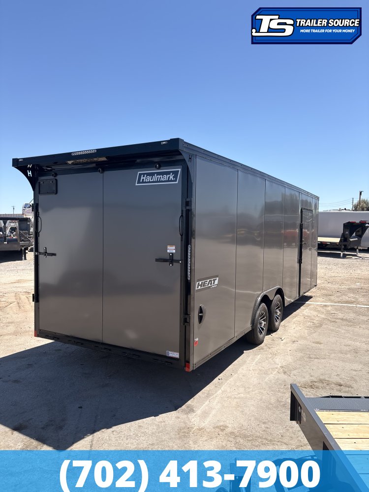 8.5x24 Haulmark Heat Enclosed Car Hauler Trailer - 7'6" Interior - 10K GVWR - .080 PolyCor, Black Out Package