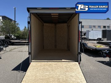 7x14 Look ST DLX Enclosed Cargo Trailer - 7'0" Interior - 7K GVWR - .080 PolyCor, Alloy Wheels, Black Out Package, Rear Spoiler w/ Load Lights