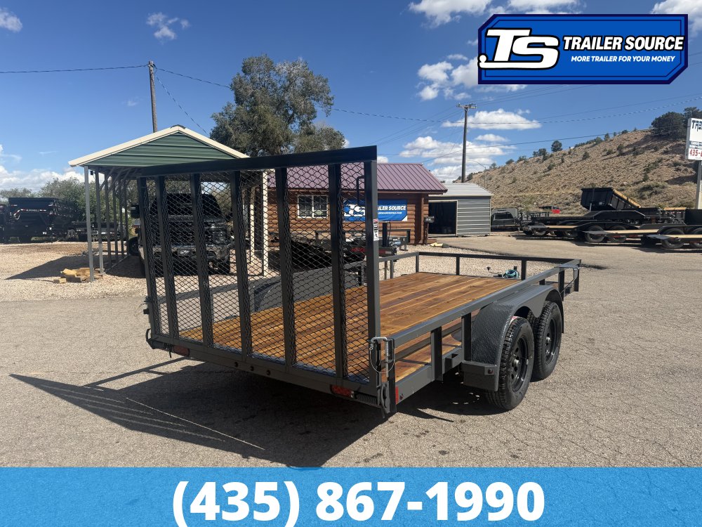 7x14 Lamar UC Tandem Axle Utility Trailer - 7K GVWR - Ramp Gate, Tube Top Rail