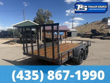 7x14 Lamar UC Tandem Axle Utility Trailer - 7K GVWR - Ramp Gate, Tube Top Rail