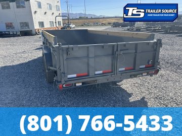 7x16 Diamond C LPT 207 Dump Trailer - 24" Sides - 15.5K GVWR - 14 Ply Tires, Board Brackets, Long Arm Tarp