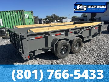 7x16 Diamond C LPT 207 Dump Trailer - 24" Sides - 15.5K GVWR - 14 Ply Tires, Board Brackets, Long Arm Tarp