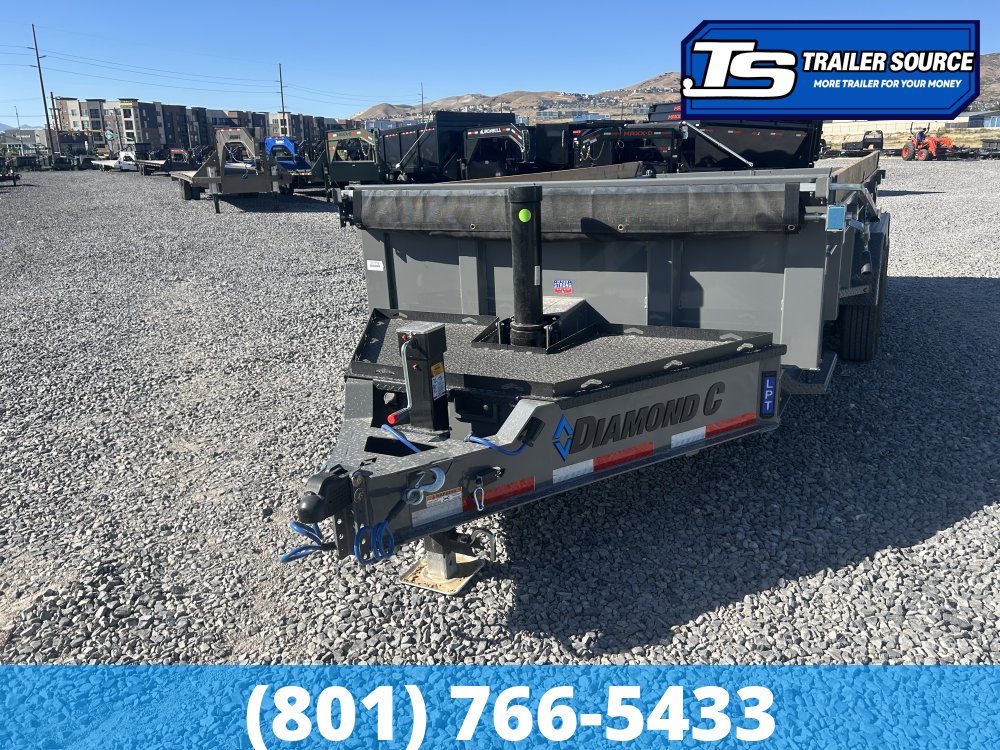 7x16 Diamond C LPT 207 Dump Trailer - 24" Sides - 15.5K GVWR - 14 Ply Tires, Board Brackets, Long Arm Tarp