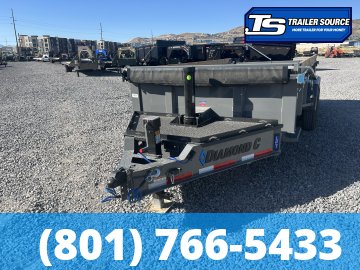 7x16 Diamond C LPT 207 Dump Trailer - 24" Sides - 15.5K GVWR - 14 Ply Tires, Board Brackets, Long Arm Tarp