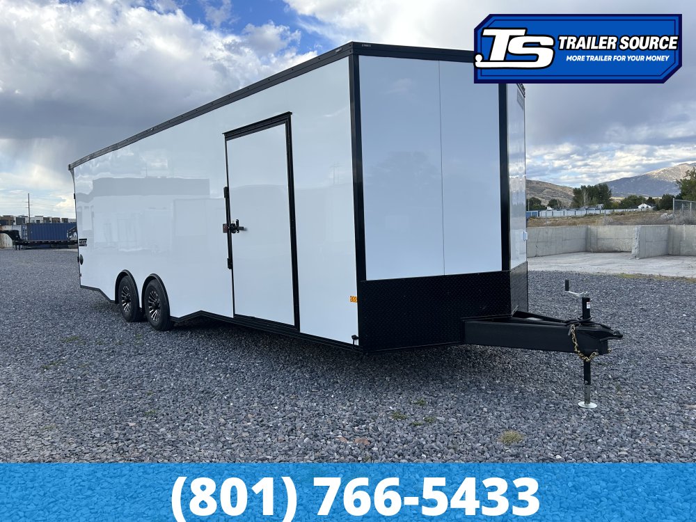 8.5x28 Haulmark Heat Enclosed Car Hauler Trailer - 7'6" Interior - 10K GVWR - .080 PolyCor, Rear Spoiler w/ Load Lights, Spread Axles