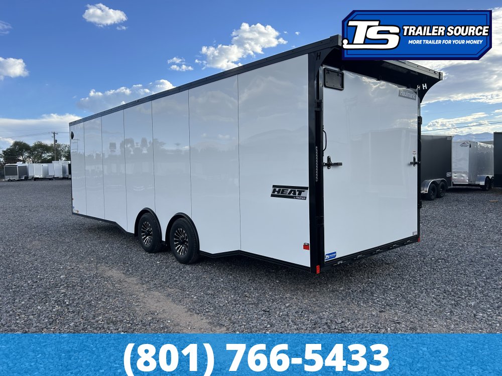 8.5x28 Haulmark Heat Enclosed Car Hauler Trailer - 7'6" Interior - 10K GVWR - .080 PolyCor, Rear Spoiler w/ Load Lights, Spread Axles
