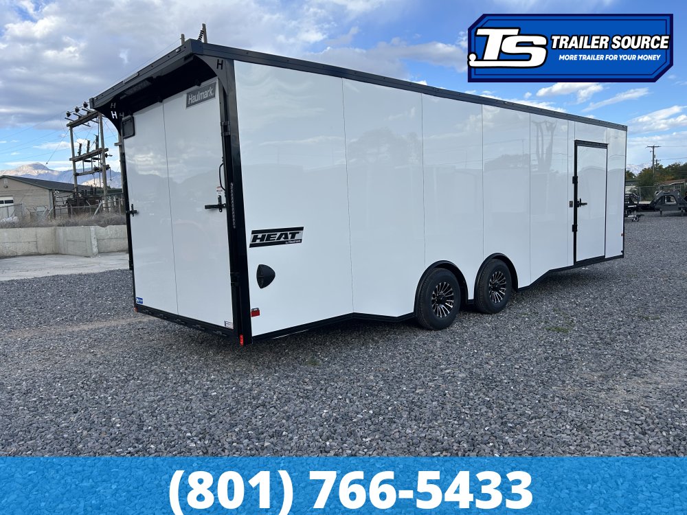 8.5x28 Haulmark Heat Enclosed Car Hauler Trailer - 7'6" Interior - 10K GVWR - .080 PolyCor, Rear Spoiler w/ Load Lights, Spread Axles