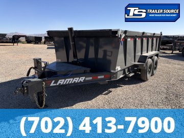 7x14 Lamar DT Dump Trailer - 36" Sides - 14K GVWR - 7 Gauge Floor, Telescopic