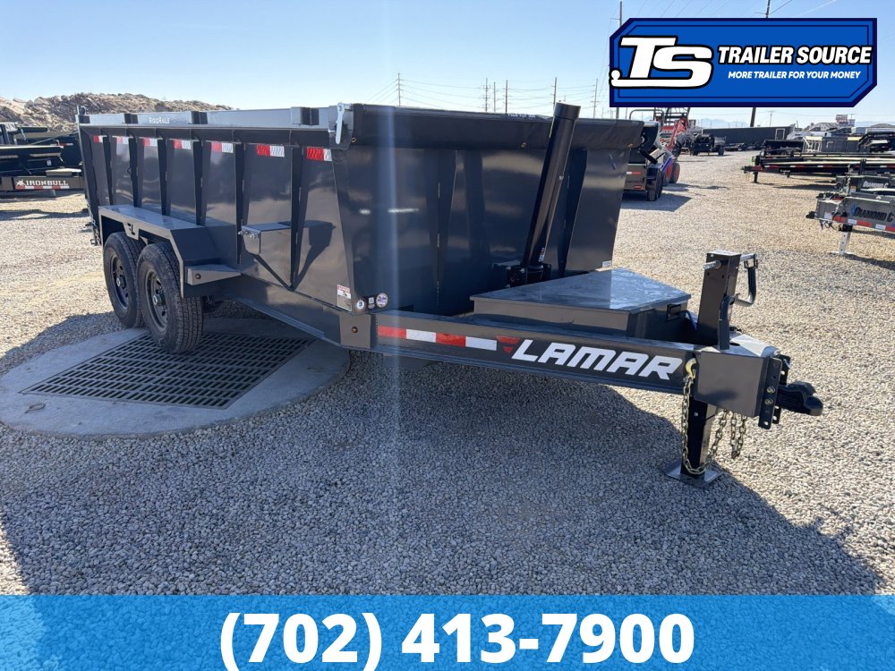 7x14 Lamar DT Dump Trailer - 36" Sides - 14K GVWR - 7 Gauge Floor, Telescopic