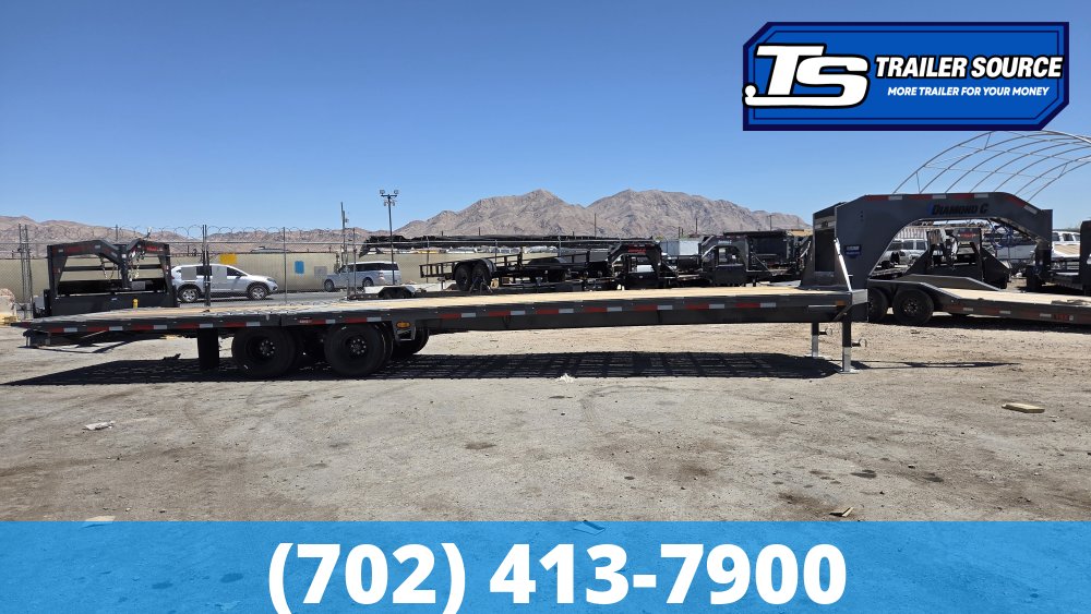 8.5x35 Diamond C FMAX-HDT 210 Gooseneck Hydraulic Dovetail Equipment Trailer - 25K GVWR - 2-Speed Jack, Winch Plate