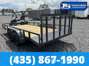 7x16 Lamar UC Tandem Axle Utility Trailer - 7K GVWR - Dovetail, Ramp Gate, Tube Top Rail