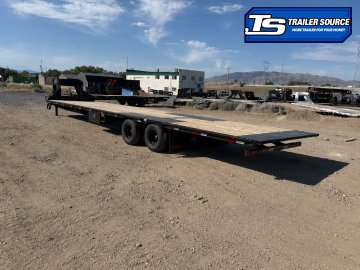 8.5x40 Double A Pro Series GHB Hydraulic Dovetail Gooseneck Equipment Trailer - 25K GVWR - Engineered Beam, Engineered Neck, Pierced Frame