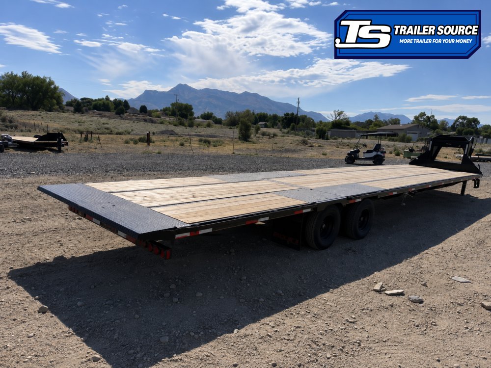 8.5x40 Double A Pro Series GHB Hydraulic Dovetail Gooseneck Equipment Trailer - 25K GVWR - Engineered Beam, Engineered Neck, Pierced Frame
