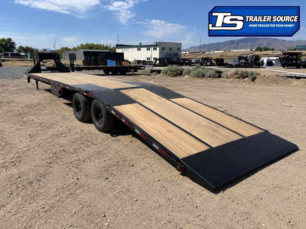 8.5x40 Double A Pro Series GHB Hydraulic Dovetail Gooseneck Equipment Trailer - 25K GVWR - Engineered Beam, Engineered Neck, Pierced Frame