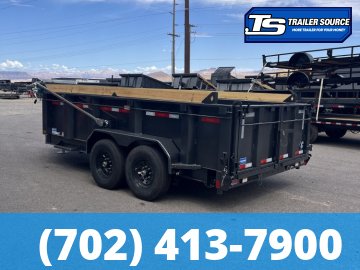 7x14 Diamond C LPT 207 Dump Trailer - 32" Sides - 15.5K GVWR - 14 Ply Tires, Board Brackets, Hydraulic Jack(s), Long Arm Tarp