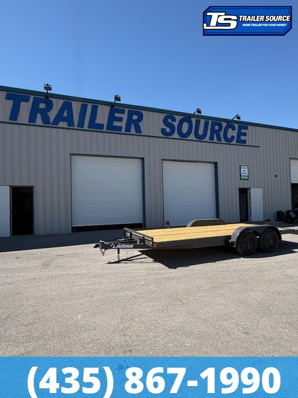 7x18 Lamar CE Flatbed Car Hauler Trailer - 7K GVWR - Dovetail