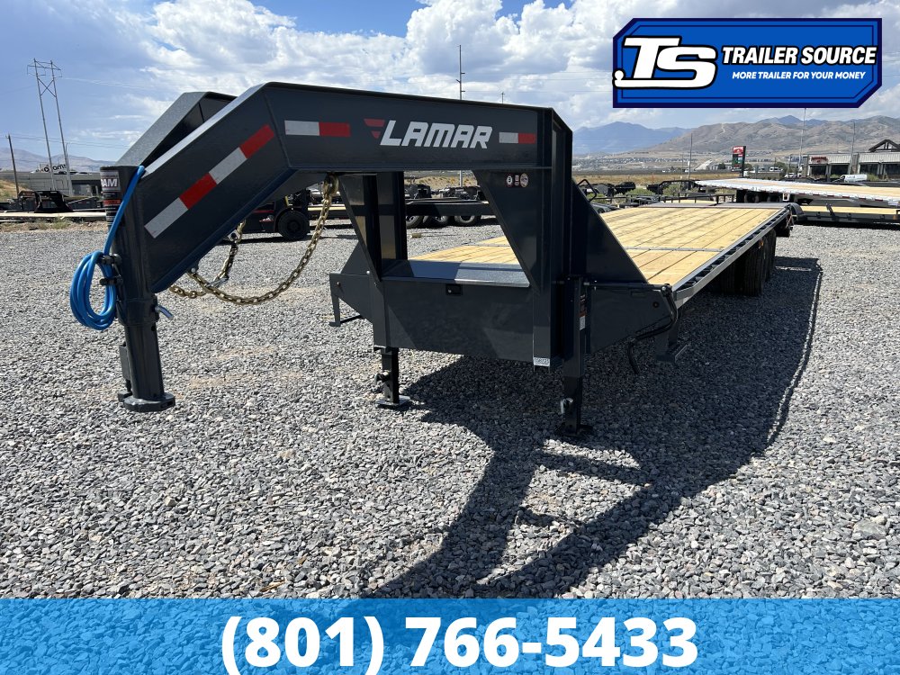 8.5'x32' Lamar FD Gooseneck Equipment Max Ramps