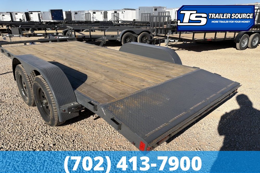 7x16 Lamar CE Flatbed Car Hauler Trailer - 7K GVWR - Dovetail