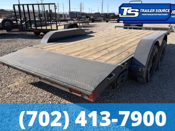 7x16 Lamar CE Flatbed Car Hauler Trailer - 7K GVWR - Dovetail