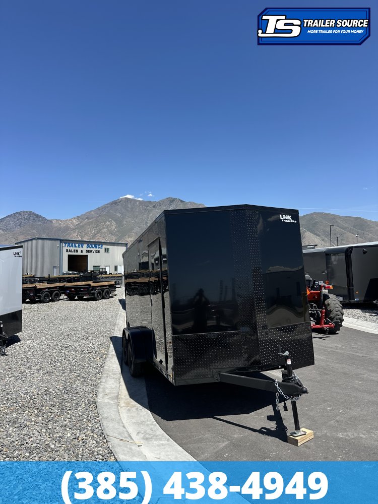 7x16 Look ST DLX Enclosed Cargo Trailer - 7'0" Interior - 7K GVWR - .080 PolyCor, Black Out Package, Rear Spoiler w/ Load Lights
