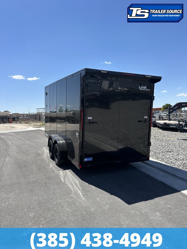 7x16 Look ST DLX Enclosed Cargo Trailer - 7'0" Interior - 7K GVWR - .080 PolyCor, Black Out Package, Rear Spoiler w/ Load Lights