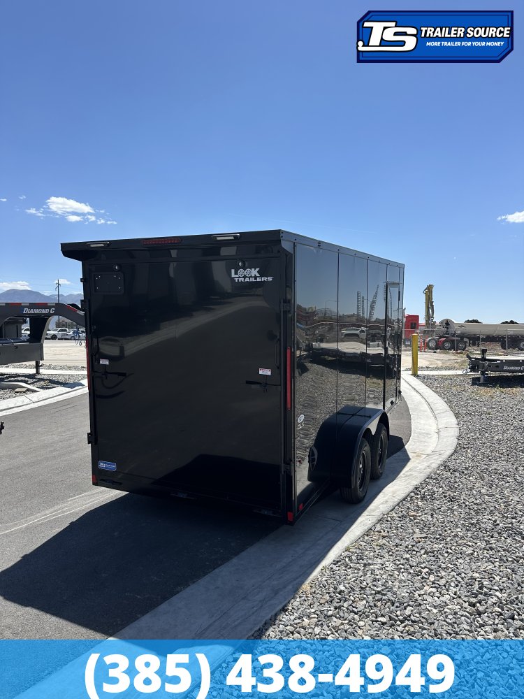 7x16 Look ST DLX Enclosed Cargo Trailer - 7'0" Interior - 7K GVWR - .080 PolyCor, Black Out Package, Rear Spoiler w/ Load Lights